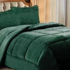 verde Frazada Triple Corderito 1 1/2 Con Funda Flannel Invierno - comprar online