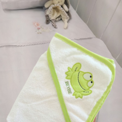 Rana Toallon Con Capucha Toalla Bebe Infantil 100% Algodón 75x75