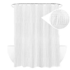 Cortina De Baño Tela Estampada Microfibra Antihongos 180x180 cloque white - comprar online