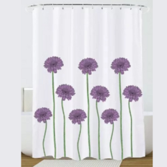 Cortina De Baño Teflón Estampadas Calidad Premium gerbera violet