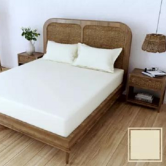 Sabana Ajustable Twin 1 1/2 Plaza 150 Hilos Hotelera 100x200 Natural