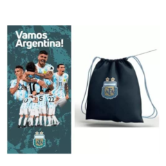 Toallón + mochila Selección Argentina Messi Mundial Afa 70x150 - comprar online