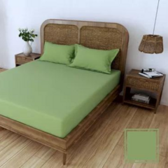 Sabana Ajustable King Percal 150 Hilos Hotelera Lisa 200x200 Verde