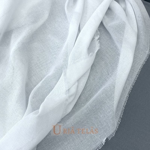 Visillo bicolor de gasa de lino beha natural/blanco Am.Pm