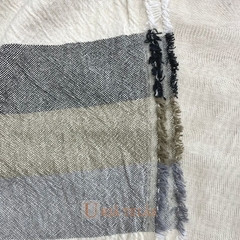 TUSOR DE LINO - RAYA ANCHA -gris londres y ceniza/blanco/habano (2.50mts ancho) - comprar online