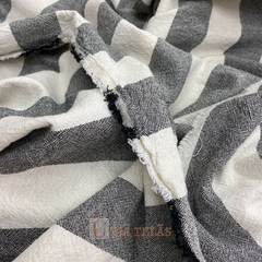 TUSOR DE LINO - RAYA ANCHA -gris/blanco (2.50mts ancho)
