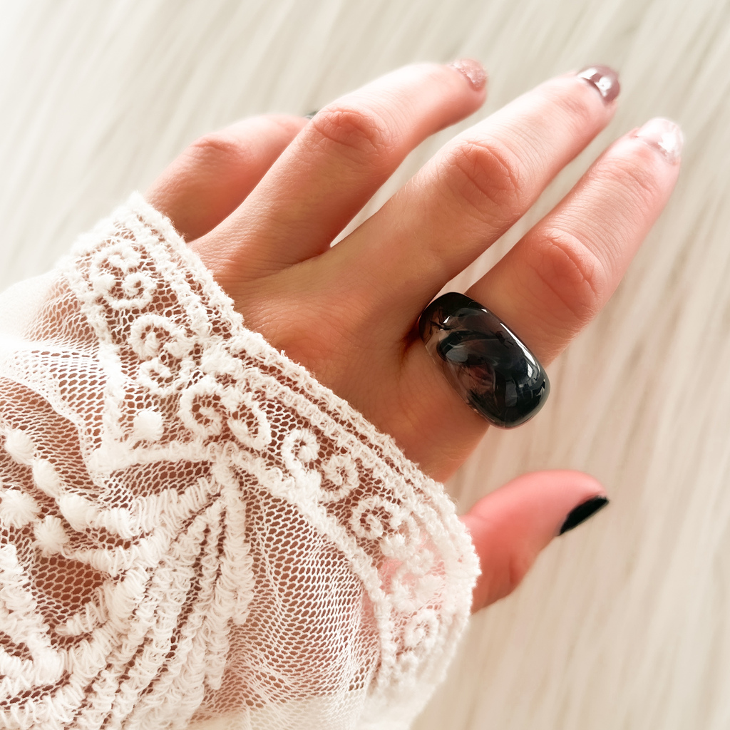 ANILLOS ACRILICO MARMOLADO Anthea Accesorios