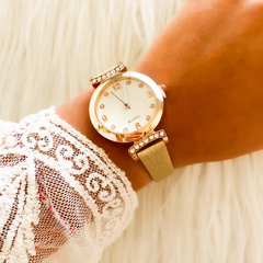 RELOJ MALLA TRAMADA Y TIRA STRASS - comprar online