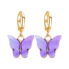 AROS MARIPOSA GLITTER - VIOLETA