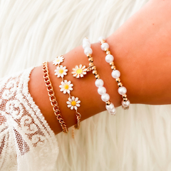 SET PULSERAS PEARL DAISY