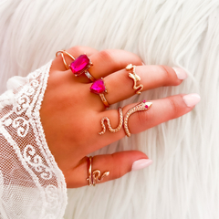 SET ANILLOS IVY - FUCSIA