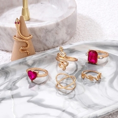 SET ANILLOS IVY - FUCSIA - tienda online